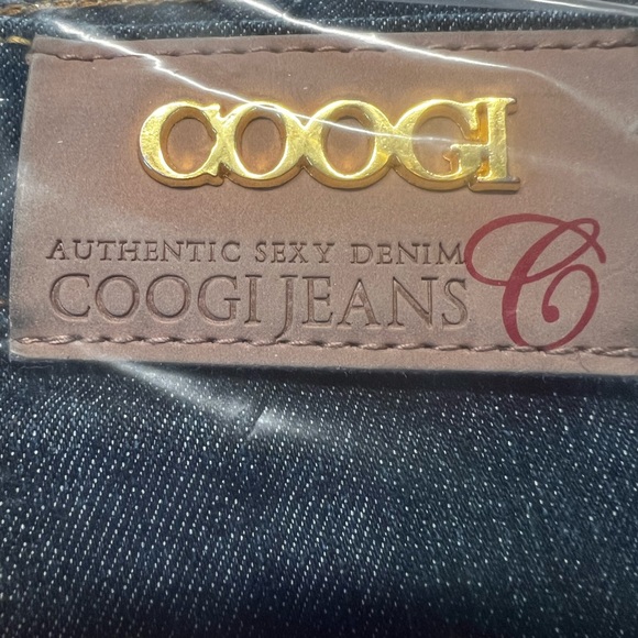 COOJI Low Rise  Stretch 5/6 Dark Wash 30’L  Flare Leg Embroidered Logo - Picture 6 of 6